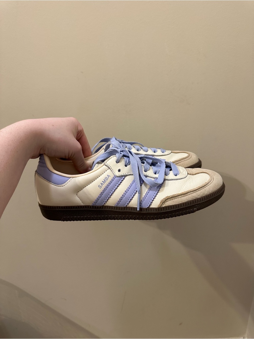 Adidas Women's Cream & Lavender Sambas - Picture 2 of 4